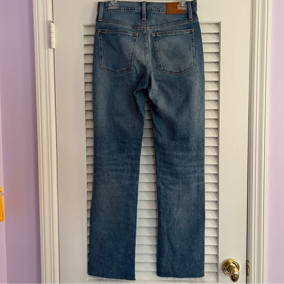 J.Crew Size 26 Full Length Bootcut Cuff Jean in Ferry Wash with Knee Slit - Picture 6 of 8